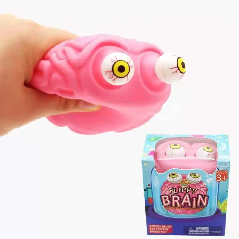 Anti Stress Flippy Brain Squishy Eye Popping Squeeze Fidget Toy | Stress Relief for Kids and Adults
