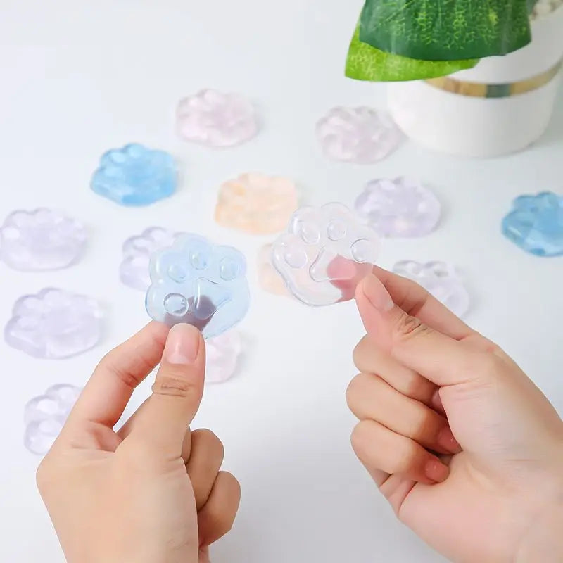 5/10/20PCS Kawaii Cat Paws Sticky Squeeze Toys | Soft Realistic Glitter Stress Relievers