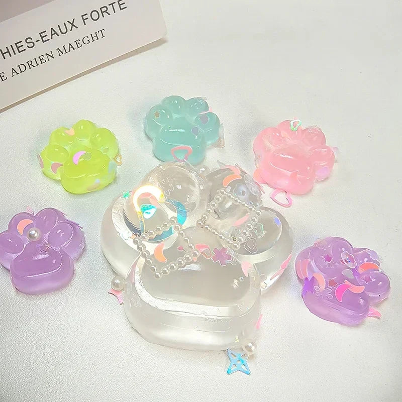 Glow-in-the-Dark Cat Paw Stress Toy | Squishy Squeeze Relief for Adults & Kids