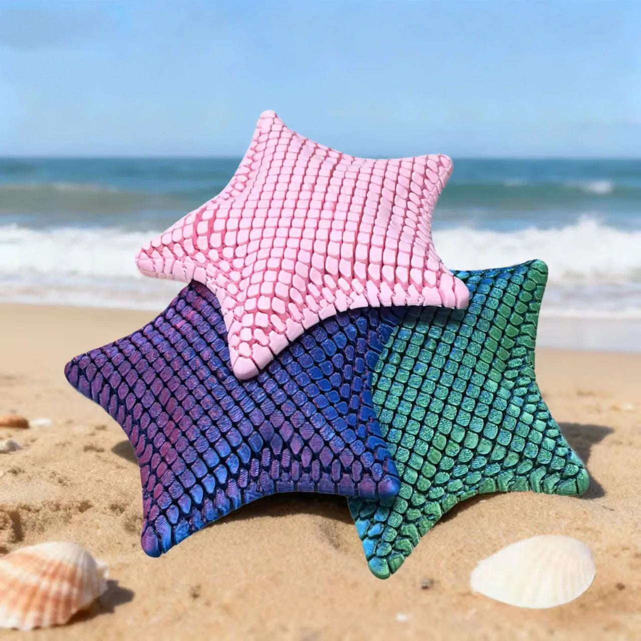 3D Printed Articulated Starfish Stress Relief Toy | Flexible Fidget Toy with Movable Joints