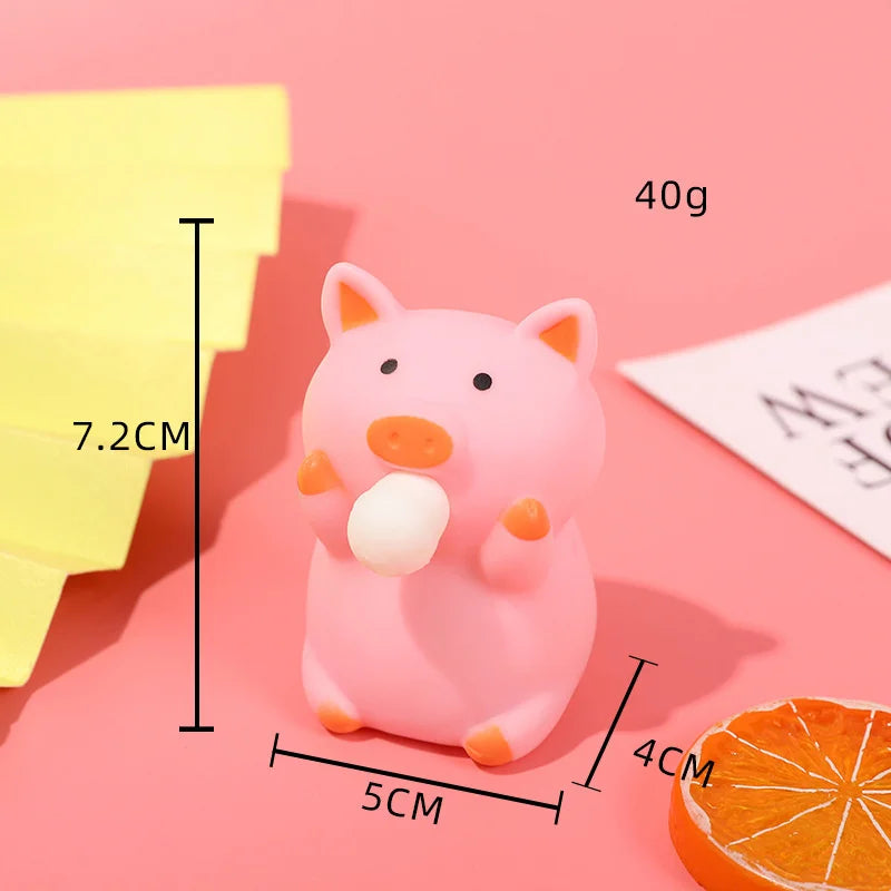 Piggy Capybara Fidget Squeeze Toy | Cute Squishy Stress Relief Toy That Spits Bubbles