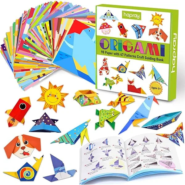 Origami Paper Set 54 Sheets | Double-Sided Folding Paper with Instructions