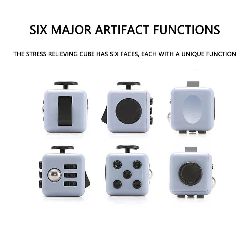 Solid Color Fidget Decompression Dice | Infinite Rubik Cube for Stress and Anxiety Relief