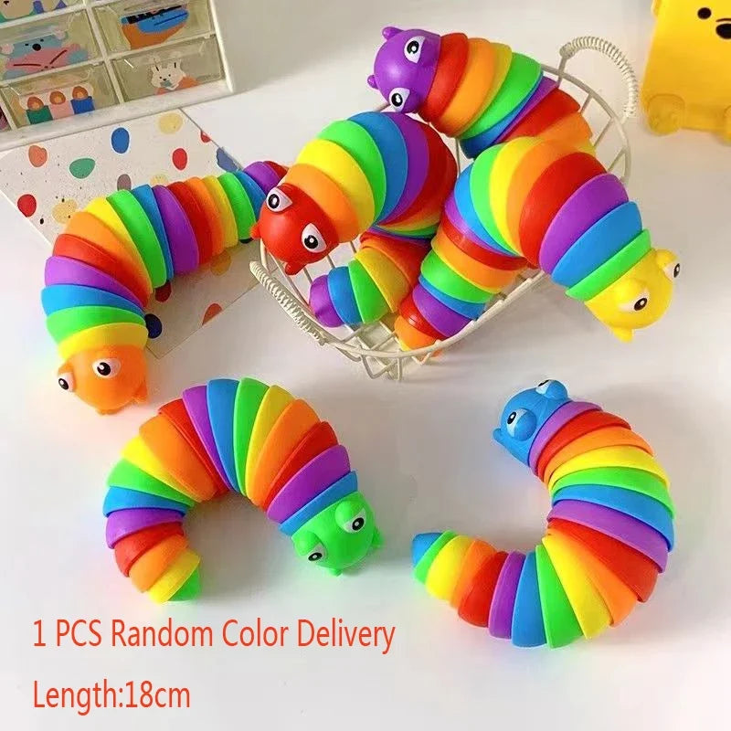 3D Sensory Stress Relief Slug Toy | Twistable Fidget Caterpillar for Anxiety