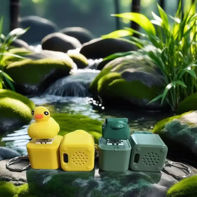 Funny Croaking Frog Duck Keychain | Rechargeable Fidget Clicker with LED Sound