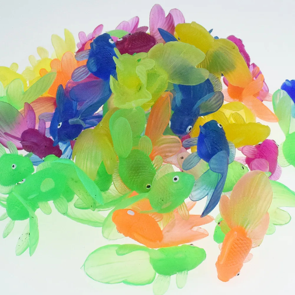 Colorful Simulation Goldfish Model Toy Set | Realistic Plastic Goldfish Decor