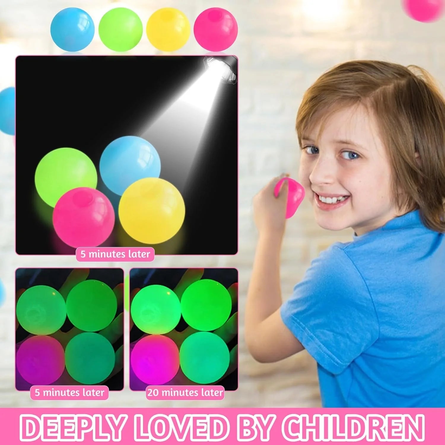 Glow in The Dark Sticky Balls | Squishy Stress Relief Fidget Toys