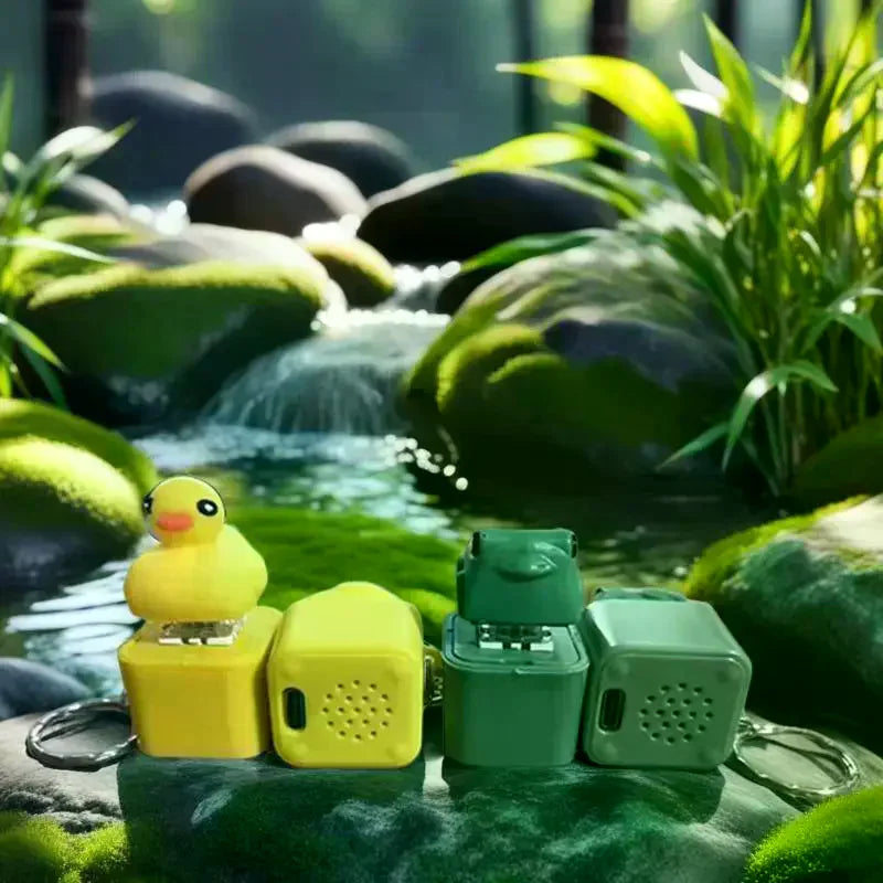 Funny Croaking Frog Duck Keychain | Rechargeable Fidget Clicker with LED Light