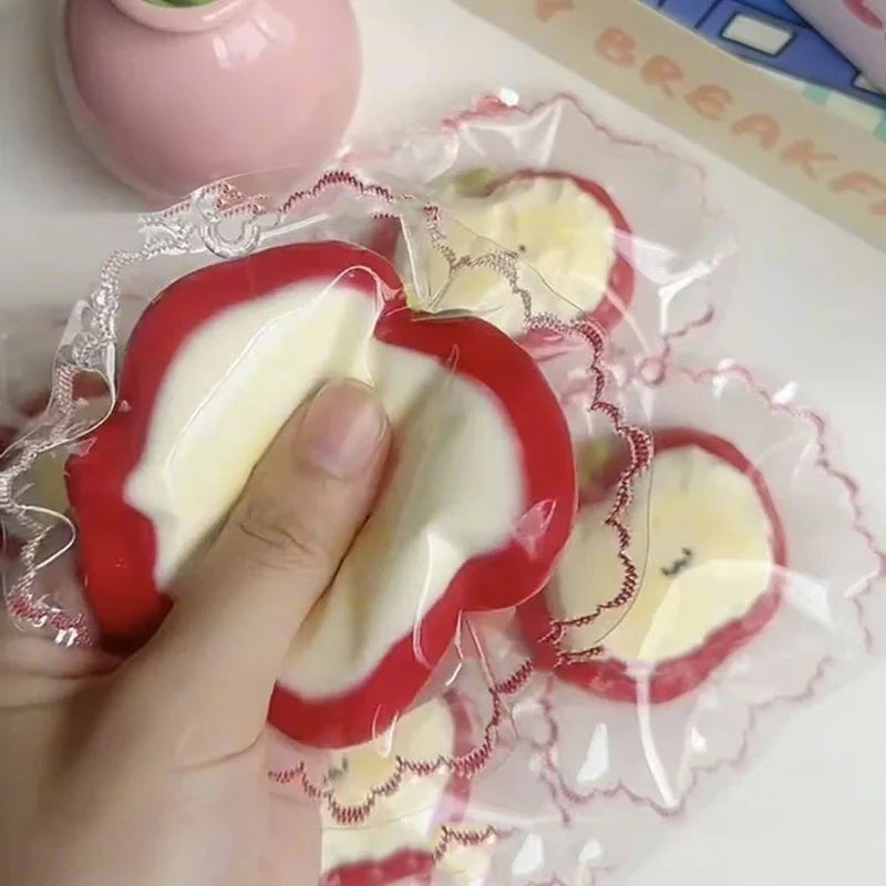 Red Apple Strawberry Egg Tart Stress Relief Toy | Squeeze Toy for Anxiety