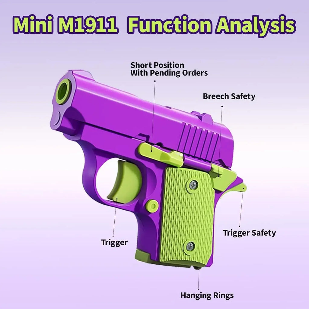 Stress Relief Pistol Toy | Mini Manual Burst Fidget Gun