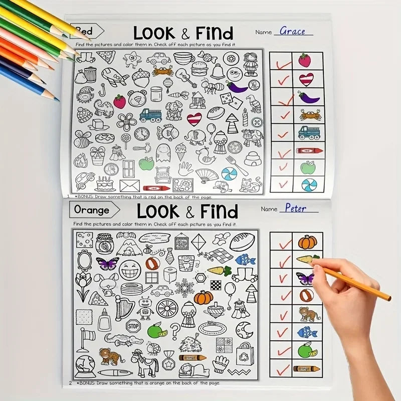 Look and Find Shape/Color Workbook | Children's Search and Coloring Activity Book