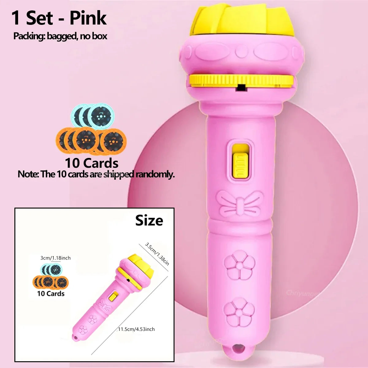 10 Cards Cartoon Projection Flashlight | 80 Patterns Creative Children Toy Projector