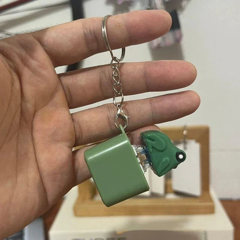 Funny Croaking Frog Duck Keychain | Rechargeable Keyboard Fidget Clicker with LED Light