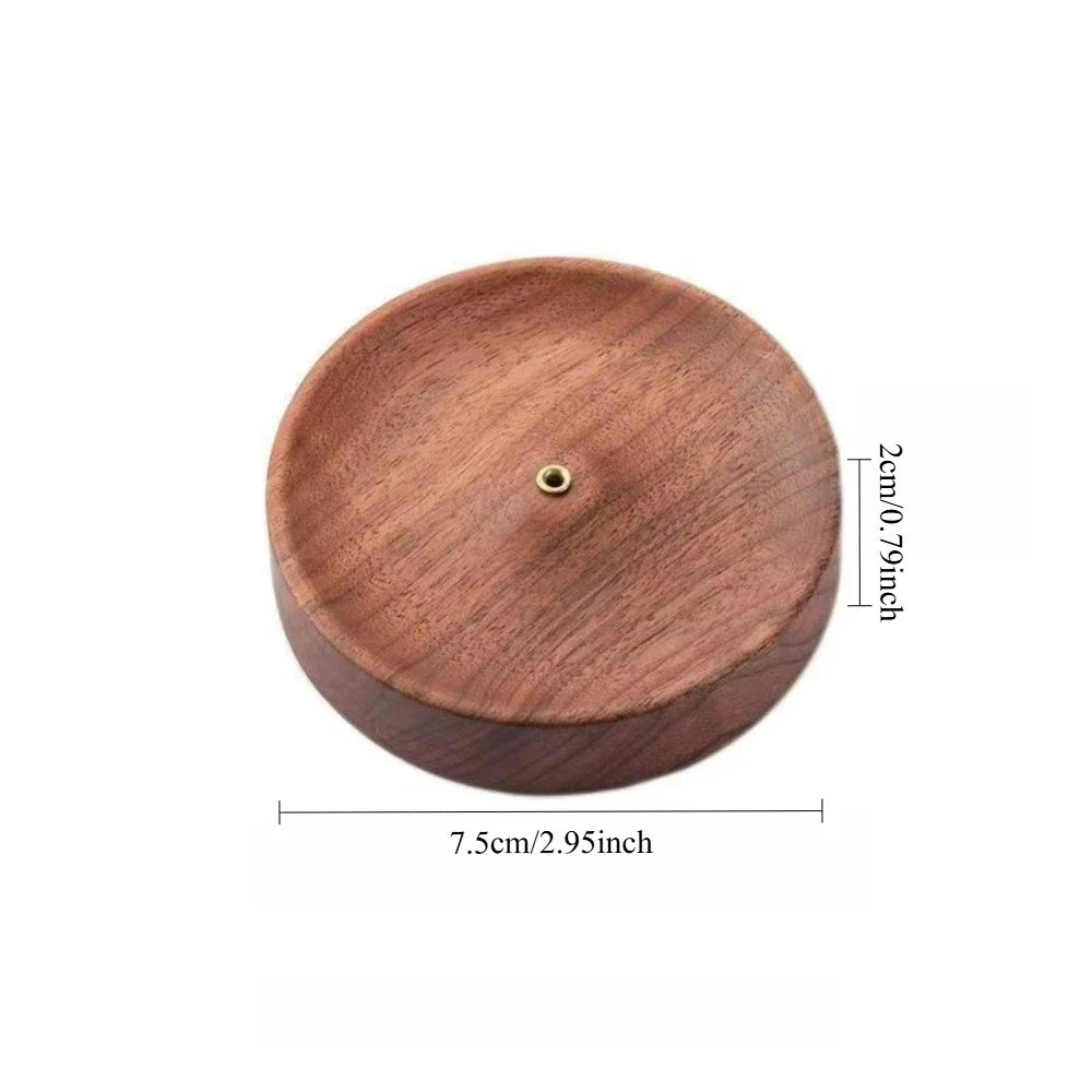Solid Walnut Incense Burner | Handmade Wood Backflow Tea Ceremony Holder