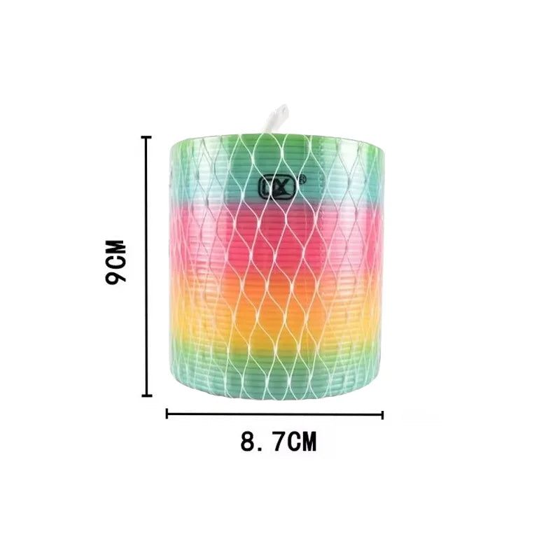 Rainbow Circle Folding Toy | Colorful Spring Coil Stress Relief Pen Holder
