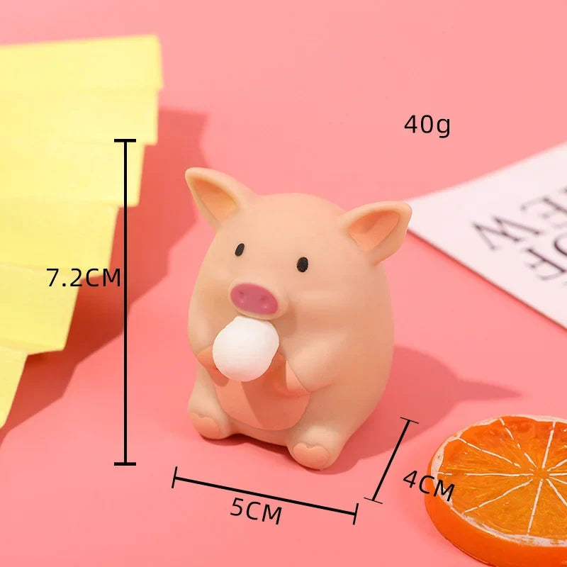 Piggy Capybara Fidget Squeeze Toy | Cute Squishy Stress Relief Toy That Spits Bubbles