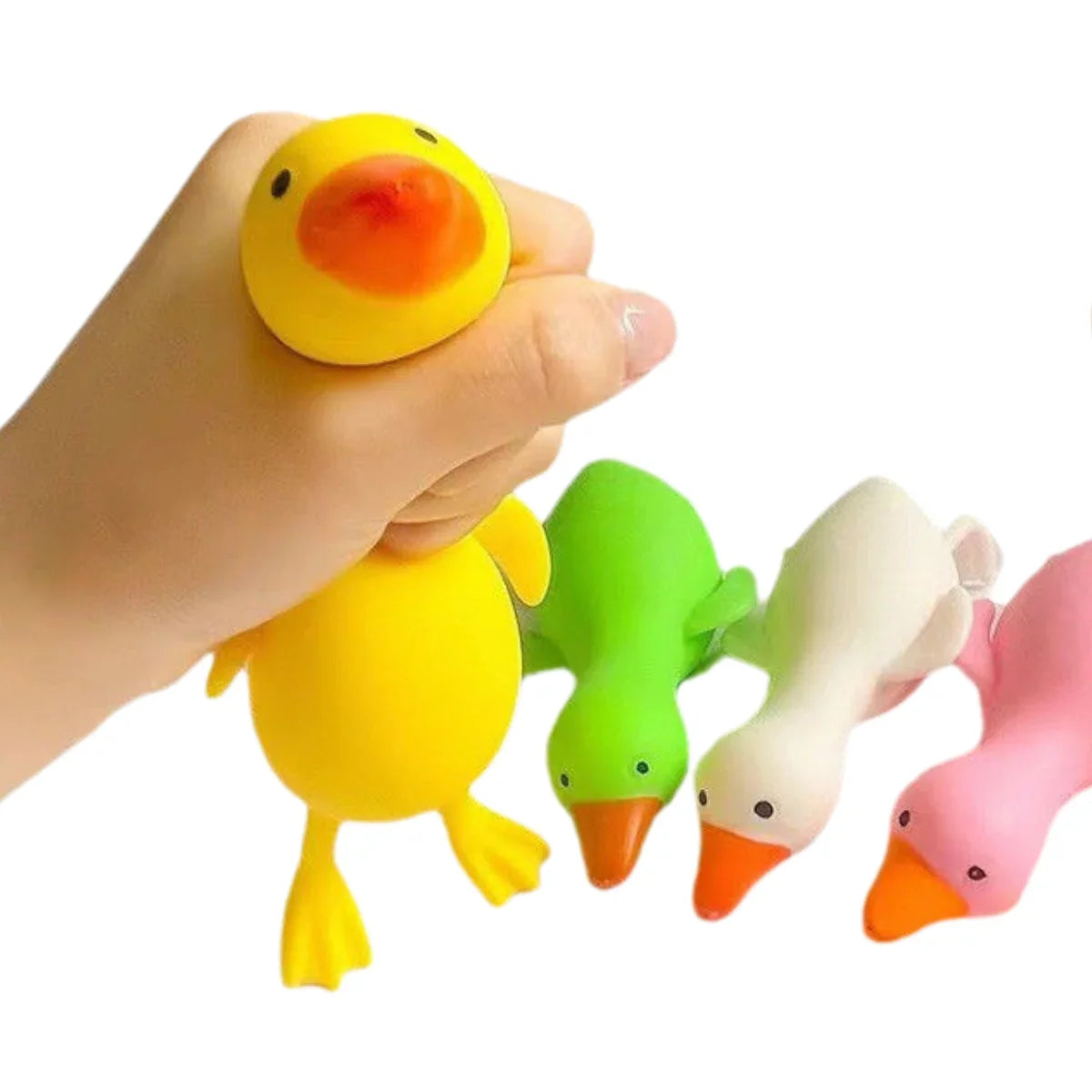 Maltose Colorful Aurora Duck Squeeze Toy | Stretchy Stress Relief Animal Toy