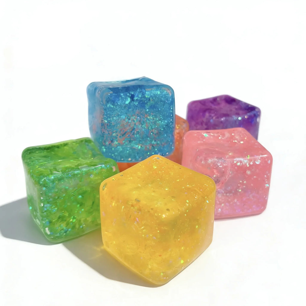 Ice Cube Fidget Toy | Stress Relief Squeeze Ball for Anxiety and ADHD