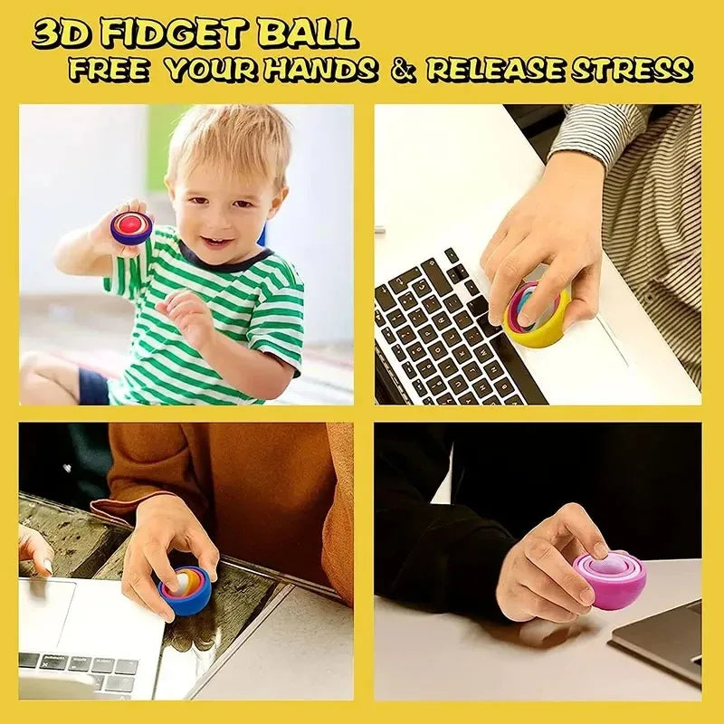 Fidget Spinner Gyro Ball | Infinite Flip Decompression Sensory Toy for ADHD and Autism