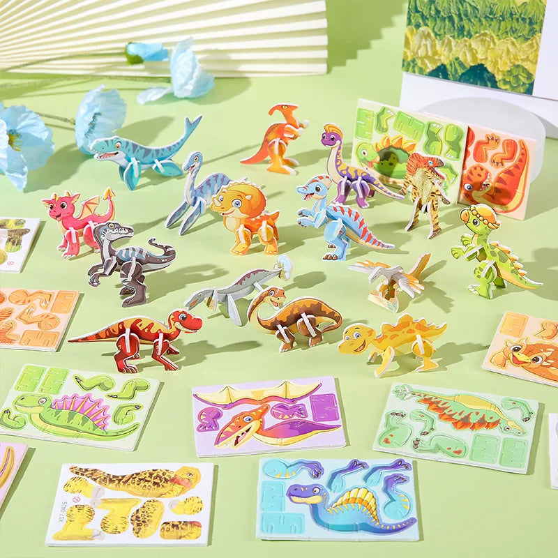 30Kinds Animal 3D Puzzle Set | Kids Paperboard DIY Crafts
