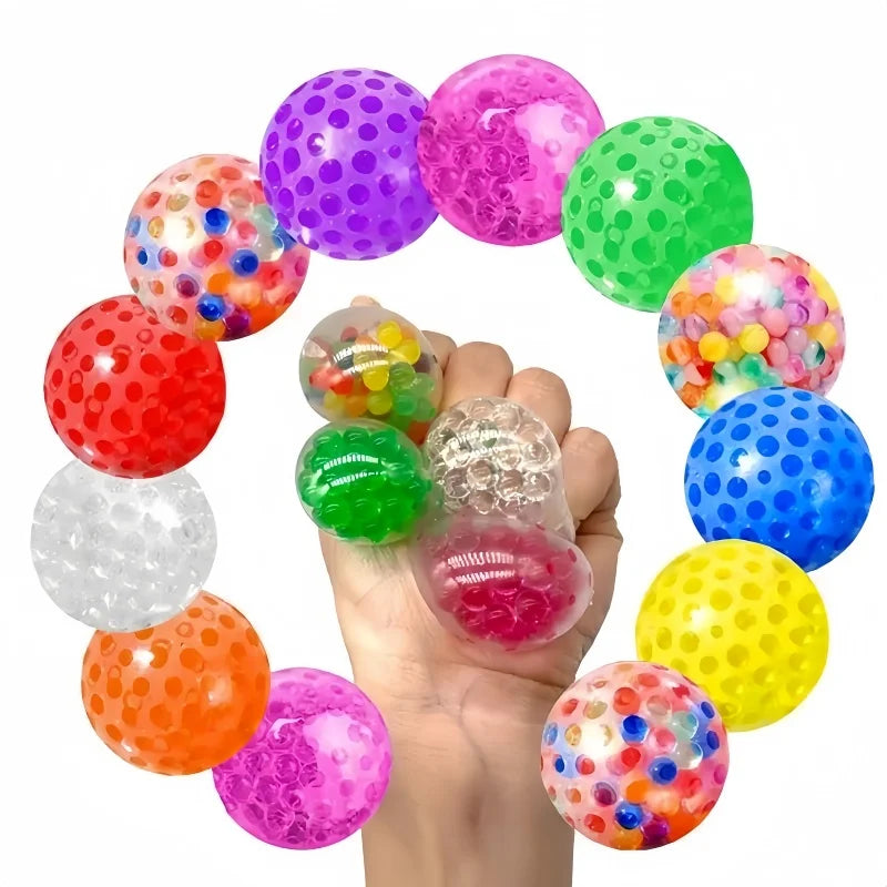 Soft Rubber Squeeze Balls | 5-Pack Stress Relief Grape Ball Set for Sensory Play and Party Favors