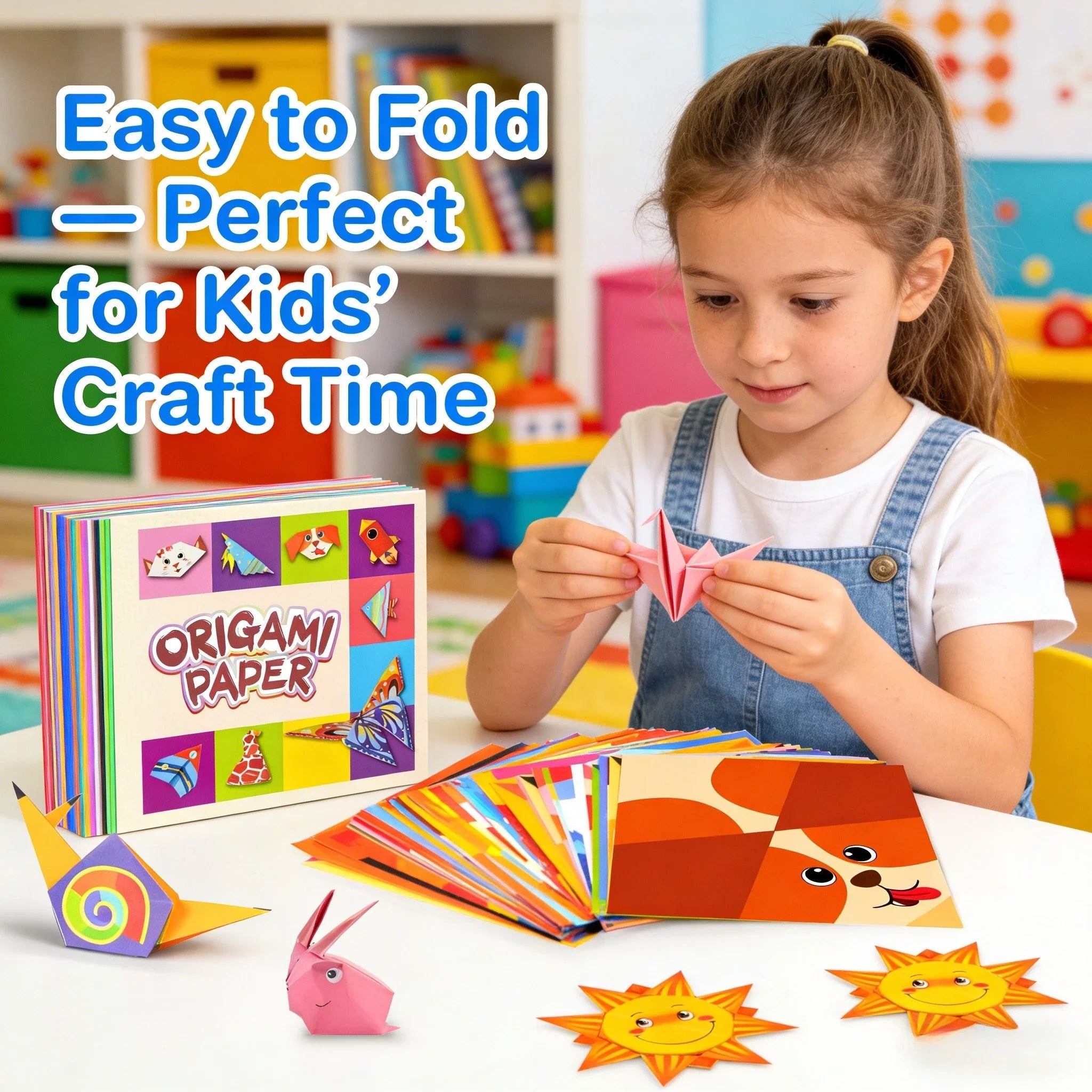 Origami Paper Set 54 Sheets | Double-Sided Folding Paper with Instructions