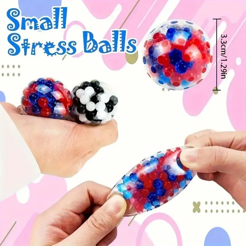 6PCS Mini Squishy Stress Balls Set | Rainbow Squeeze Ball EDC Toy Sensory Fidget Toy