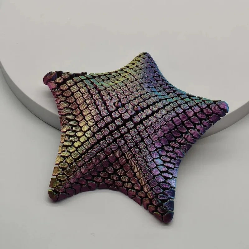 3D Printed Articulated Starfish Stress Relief Toy | Flexible Fidget Toy with Movable Joints