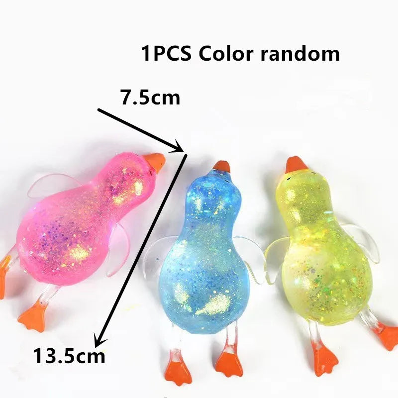 Maltose Colorful Aurora Duck Squeeze Toy | Stress Relief Stretch Toy for Adults and Kids