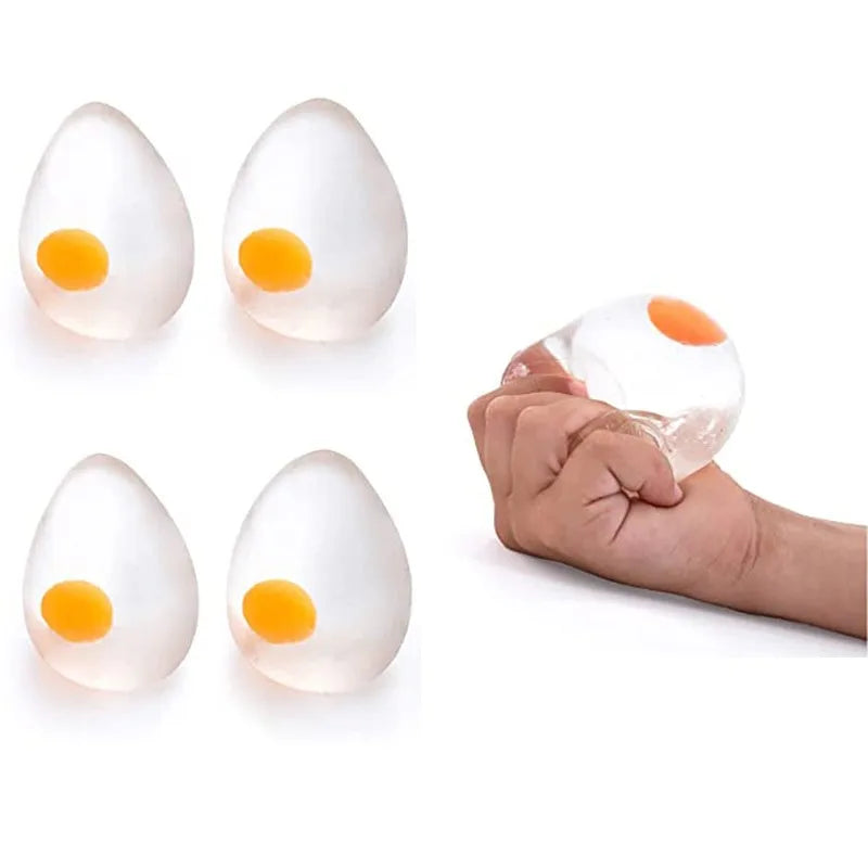 Funky Egg Splat Ball Squishy Toys | Stress Relief Squeezing Fidget Toy for Adults and Kids