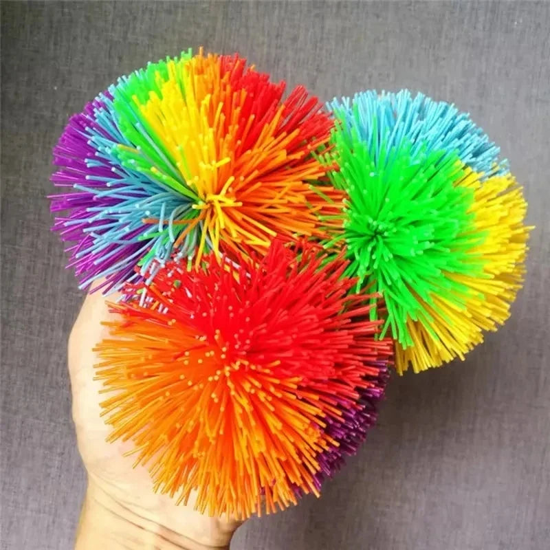 Rainbow Stringy Balls Sensory Fidget Toy | Party Favors & Outdoor Fun for Kids