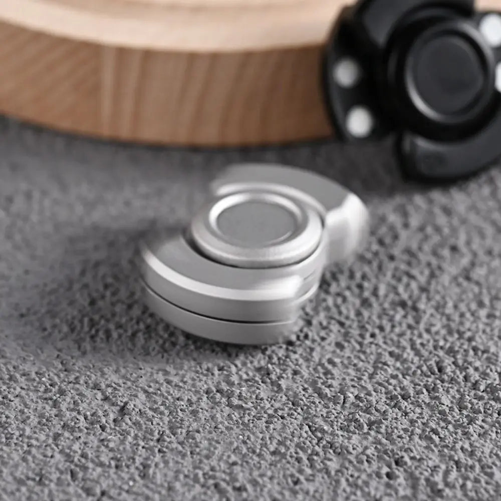Stainless Steel 3 in 1 Fidget Spinner and Slider Combo | Click Button Metal Toy for Adult Stress Relief
