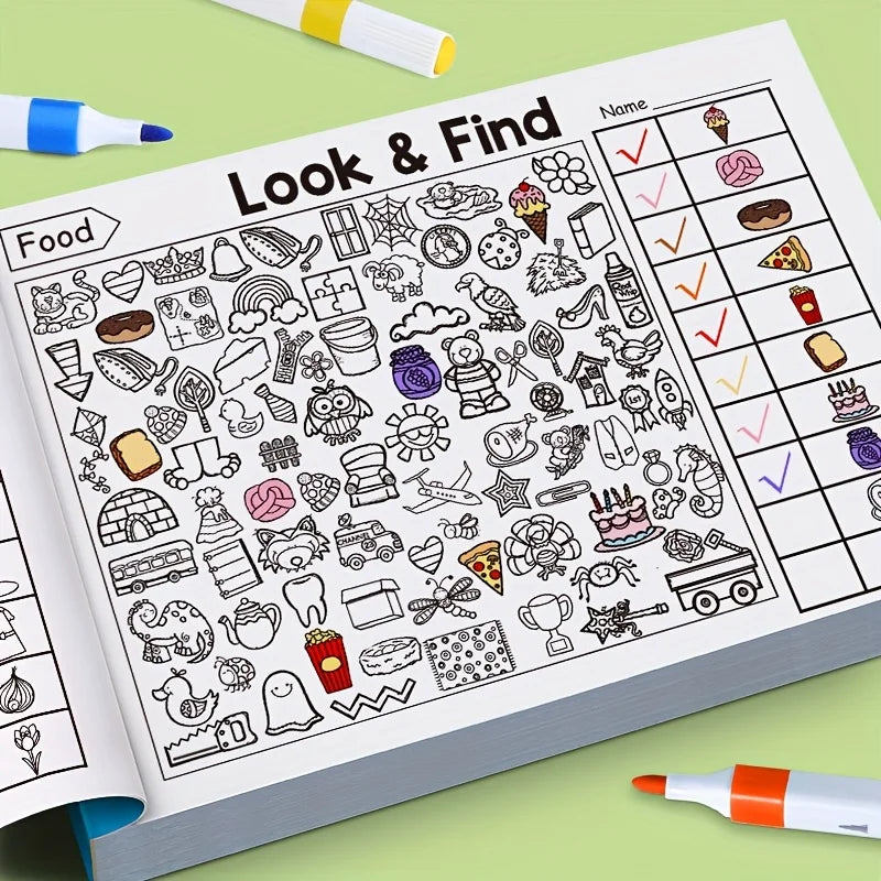 Look and Find Hidden Object Coloring Book | Interactive Seek and Find Activity Workbook for Kids