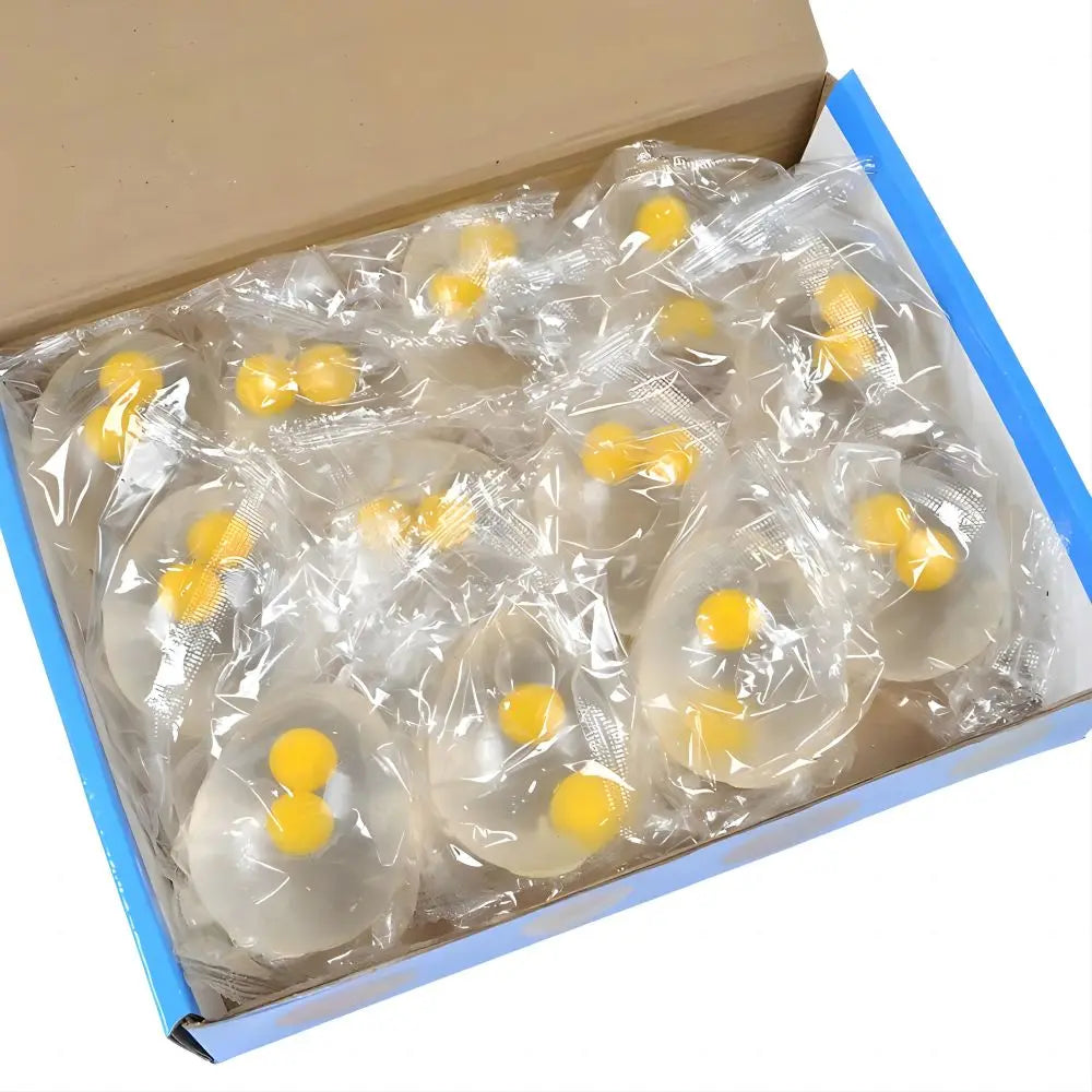 Funky Egg Splat Ball Squishy Toys | Stress Relief Squeezing Fidget Toy for Adults and Kids