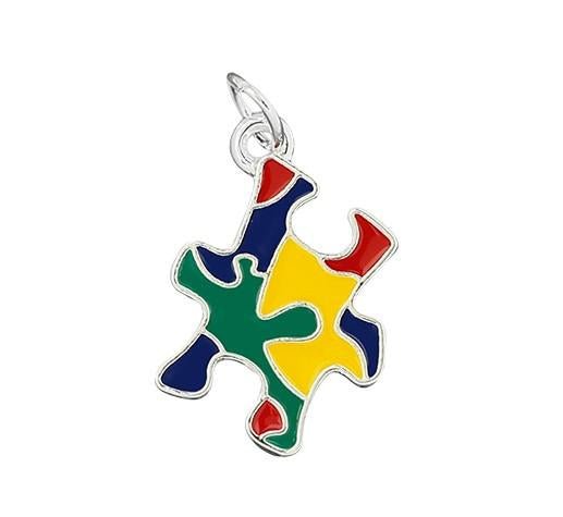 Bulk Autism Awareness Colored Puzzle Piece Charms
