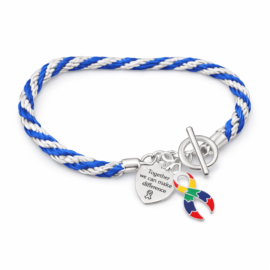 Make A Difference Together Autism Awareness Rope Bracelets