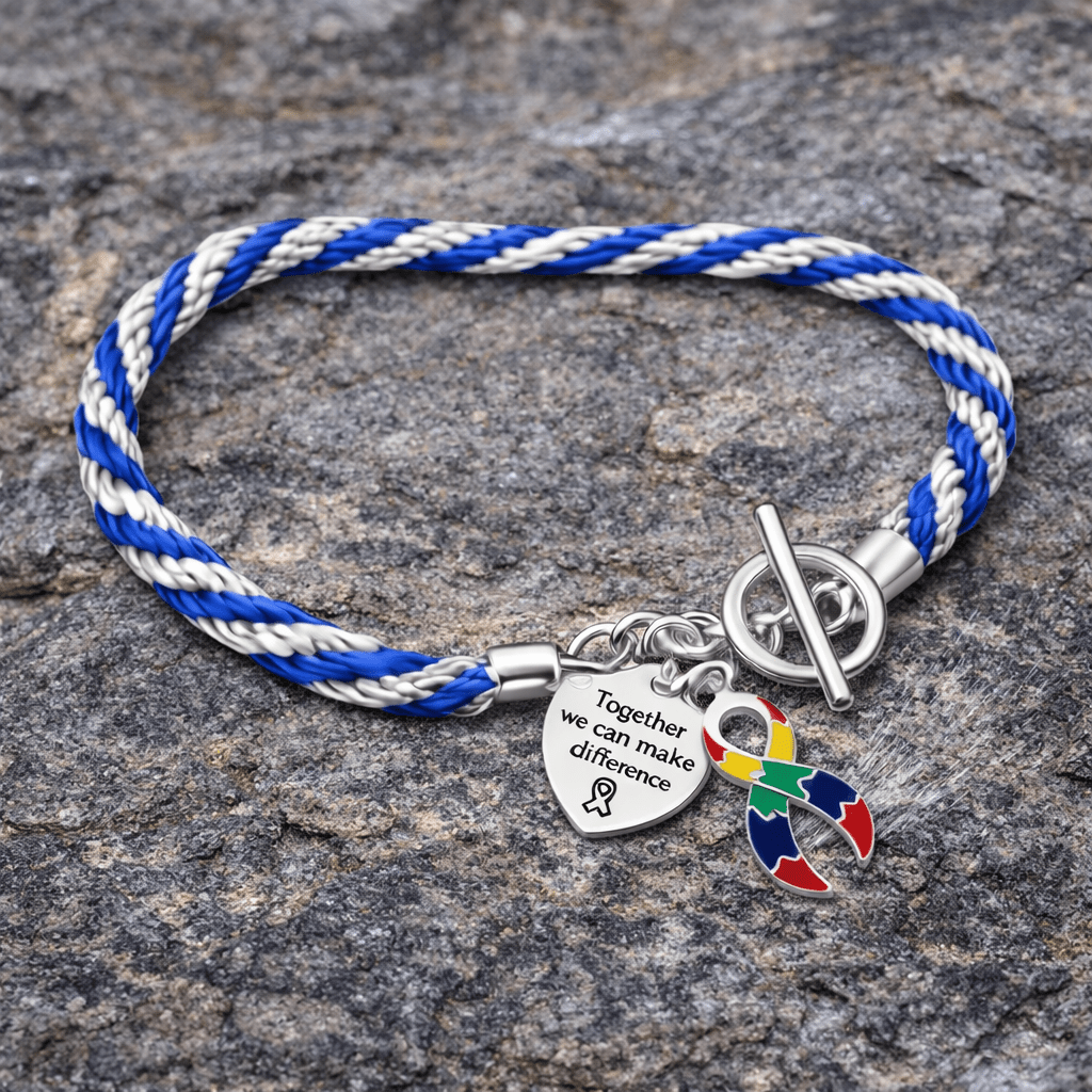 Make A Difference Together Autism Awareness Rope Bracelets