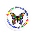 Round Autism Awareness Butterfly Button Pins