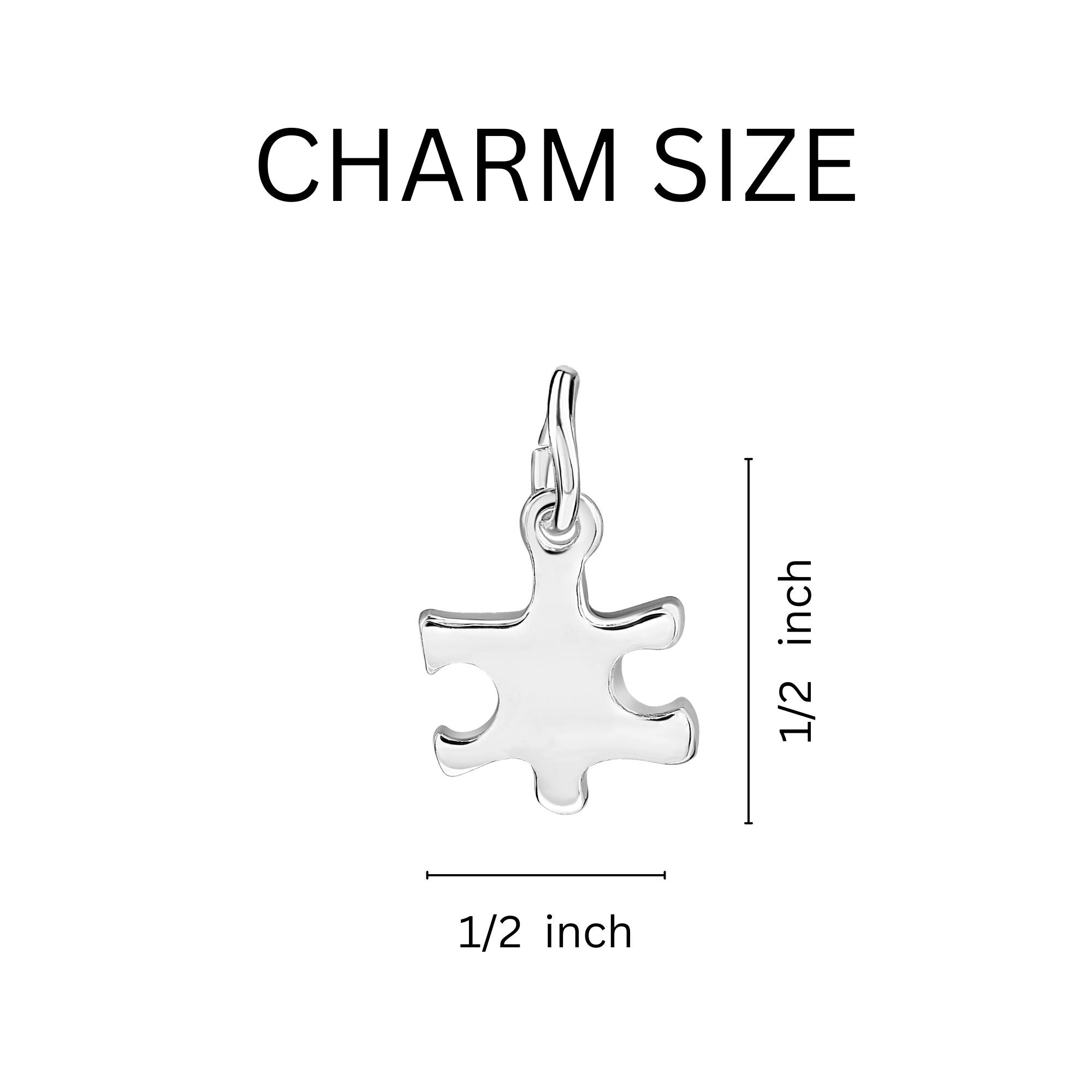 Small Size Autism Awareness Silver Puzzle Piece Necklaces