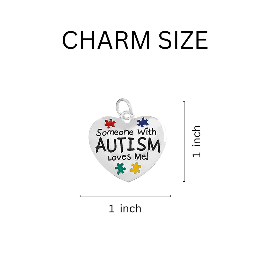 Someone Loves Me Autism Awareness Horseshoe Key Chains