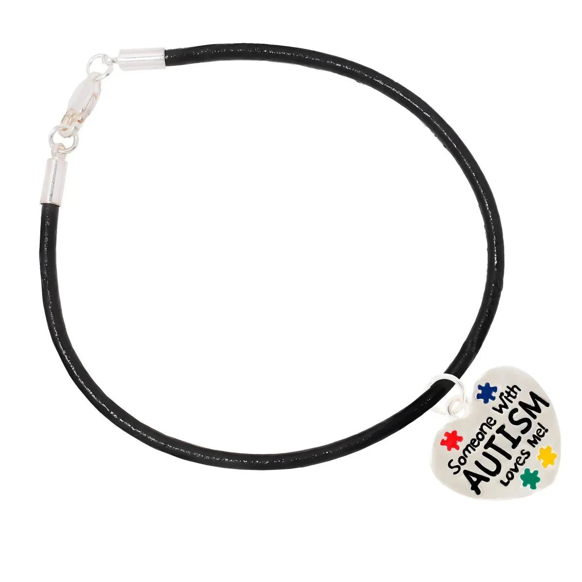 Someone Loves Me Autism Leather Cord Bracelets